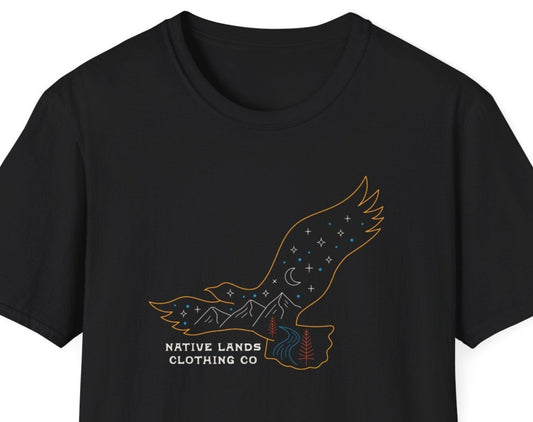 Hawk Night Flying Shirt Cotton Native American