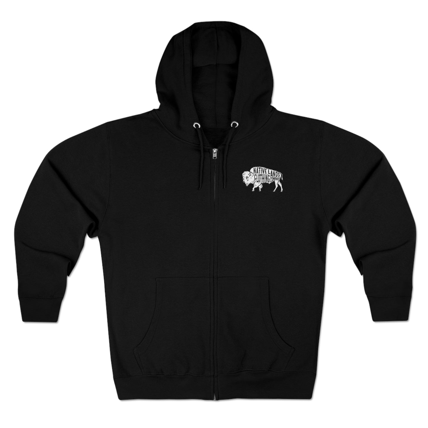 Bison Hoodie Zippered (front & back) Native American