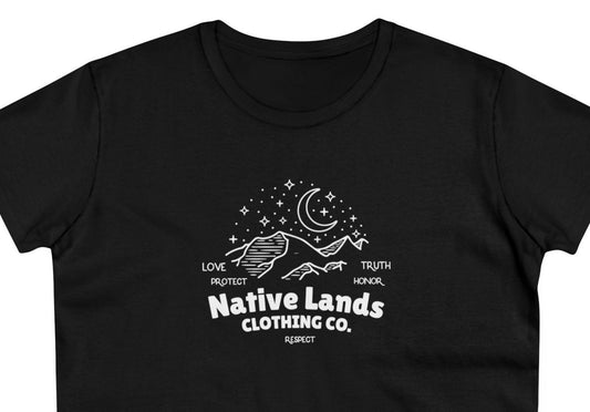 Womens Stars Moon Shirt Cotton Native American