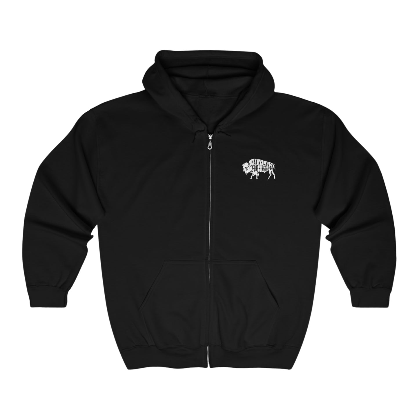 Bison Hoodie Zippered (front/back) Native American