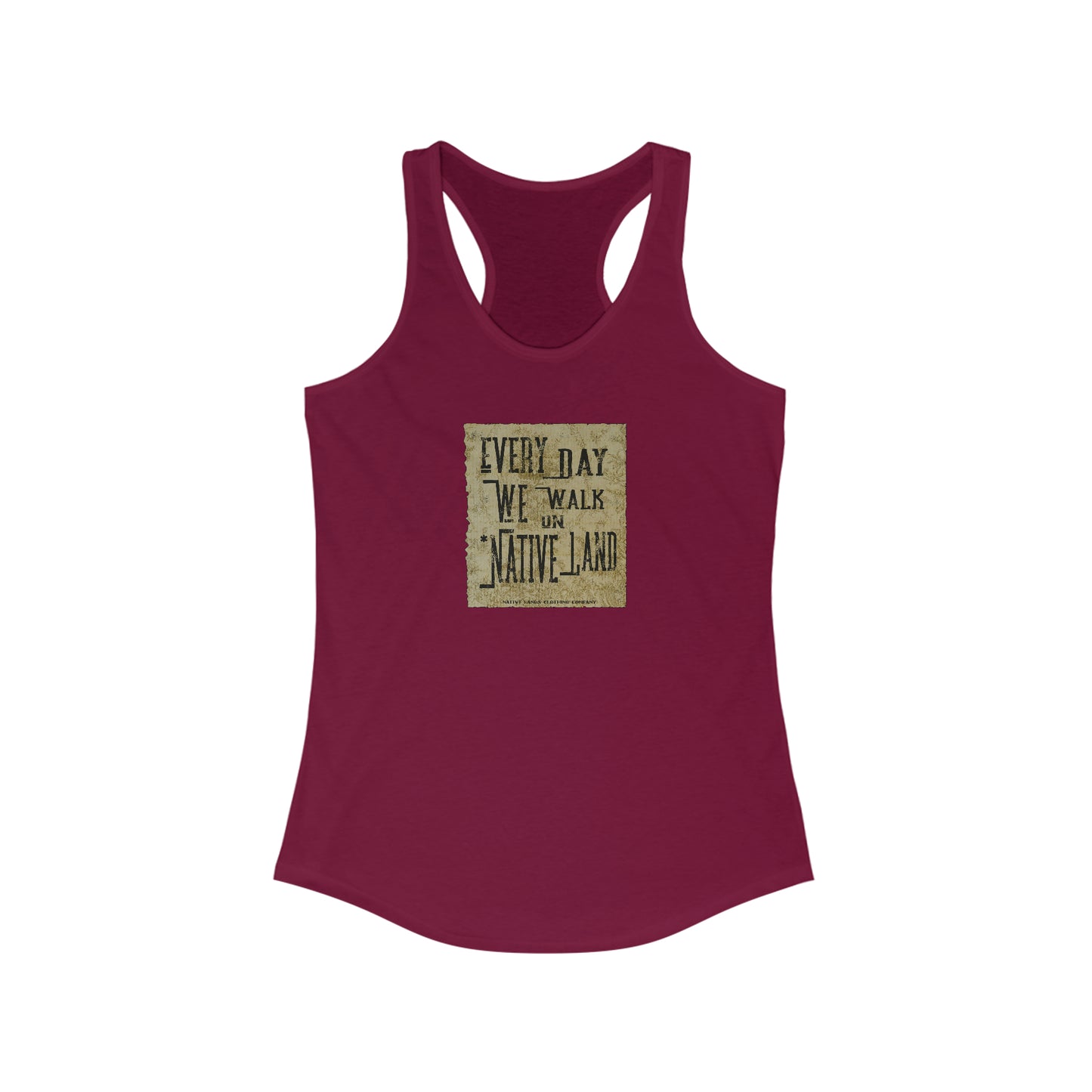 Womans Every Day We Walk On Native Land Tank Top (front/back) Native American