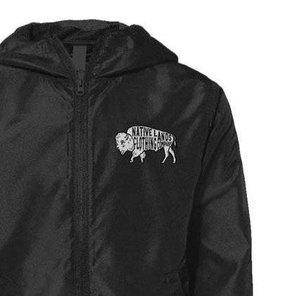 Youth Bison Windbreaker Jacket Embroidered Native American