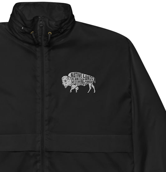 Bison Windbreaker Jacket PETA VEGAN Embroidered Native American