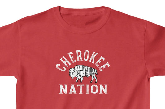Camisa juvenil Cherokee Nation Algodón Nativo Americano