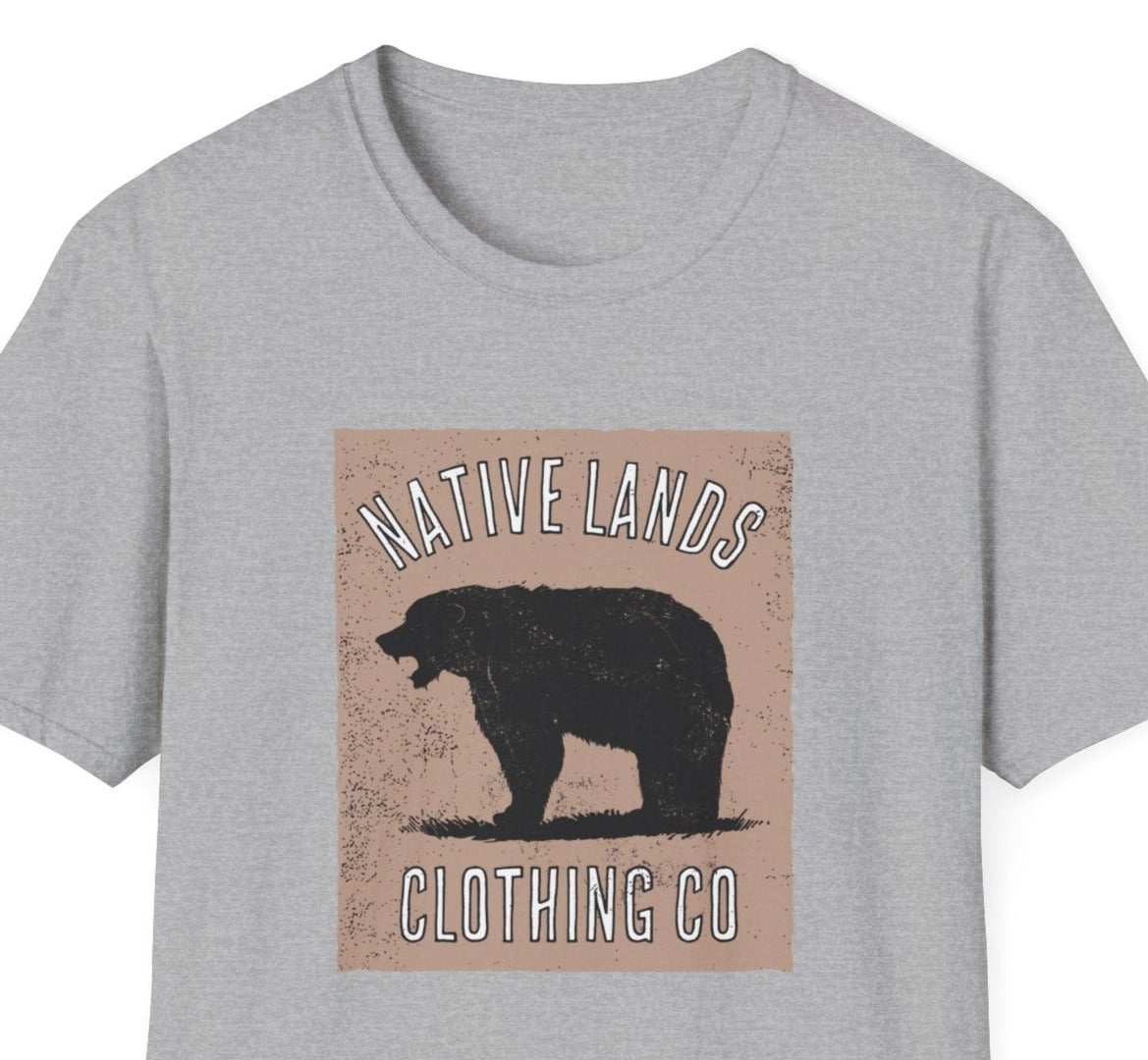 Bear Roaring Shirt Tan Katoen Native American