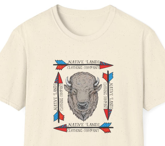 Camisa Bison Arrows Algodón Nativo Americano