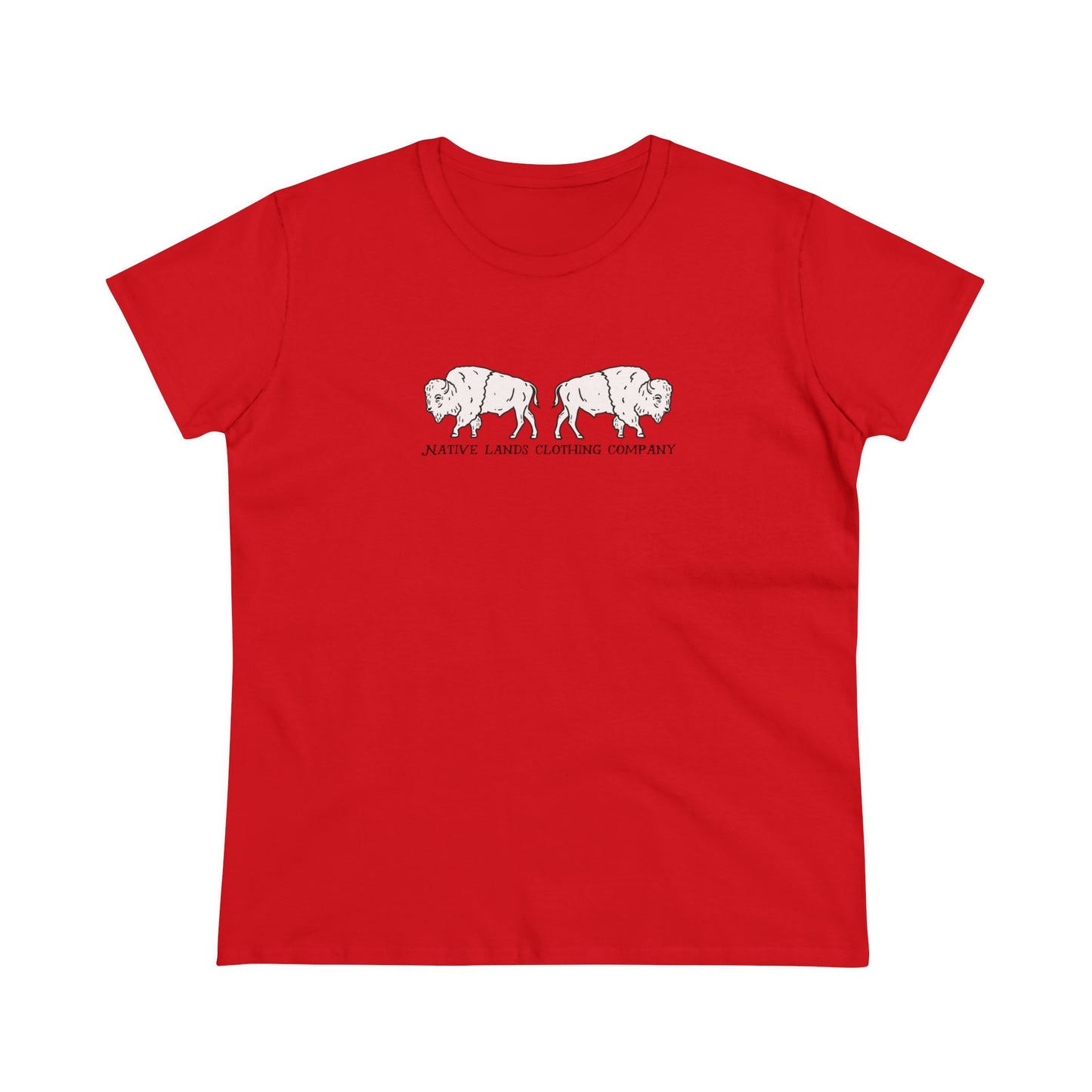 Camisa de dos bisontes para mujer Algodón Nativo americano