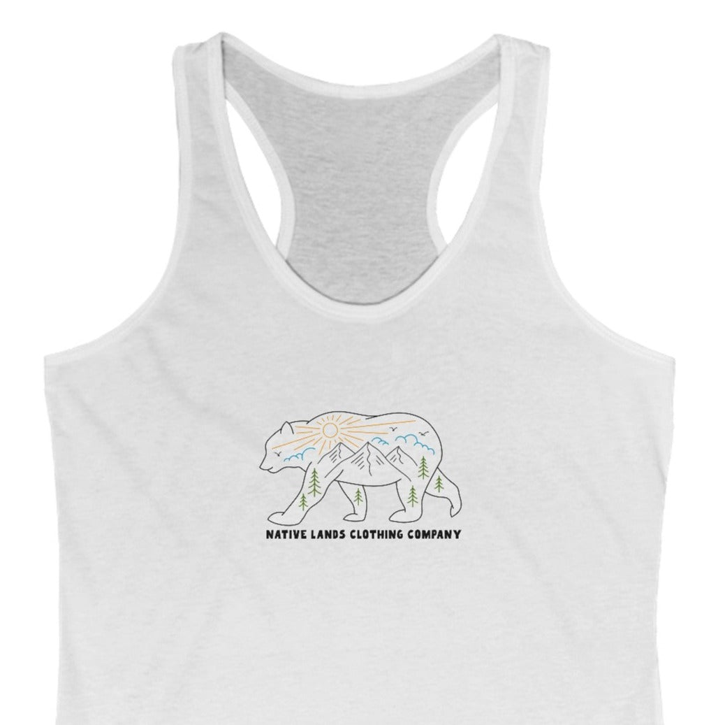 Womens Bear Tank Top Racerback Na Chéad Náisiúin Cheanada Bundúchasach Meiriceánach Dúchasach