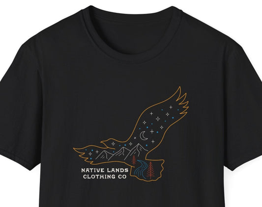 Hawk Night Flying Shirt Cotton - First Nations, Canadian Aboriginal, Indigenous, Native American