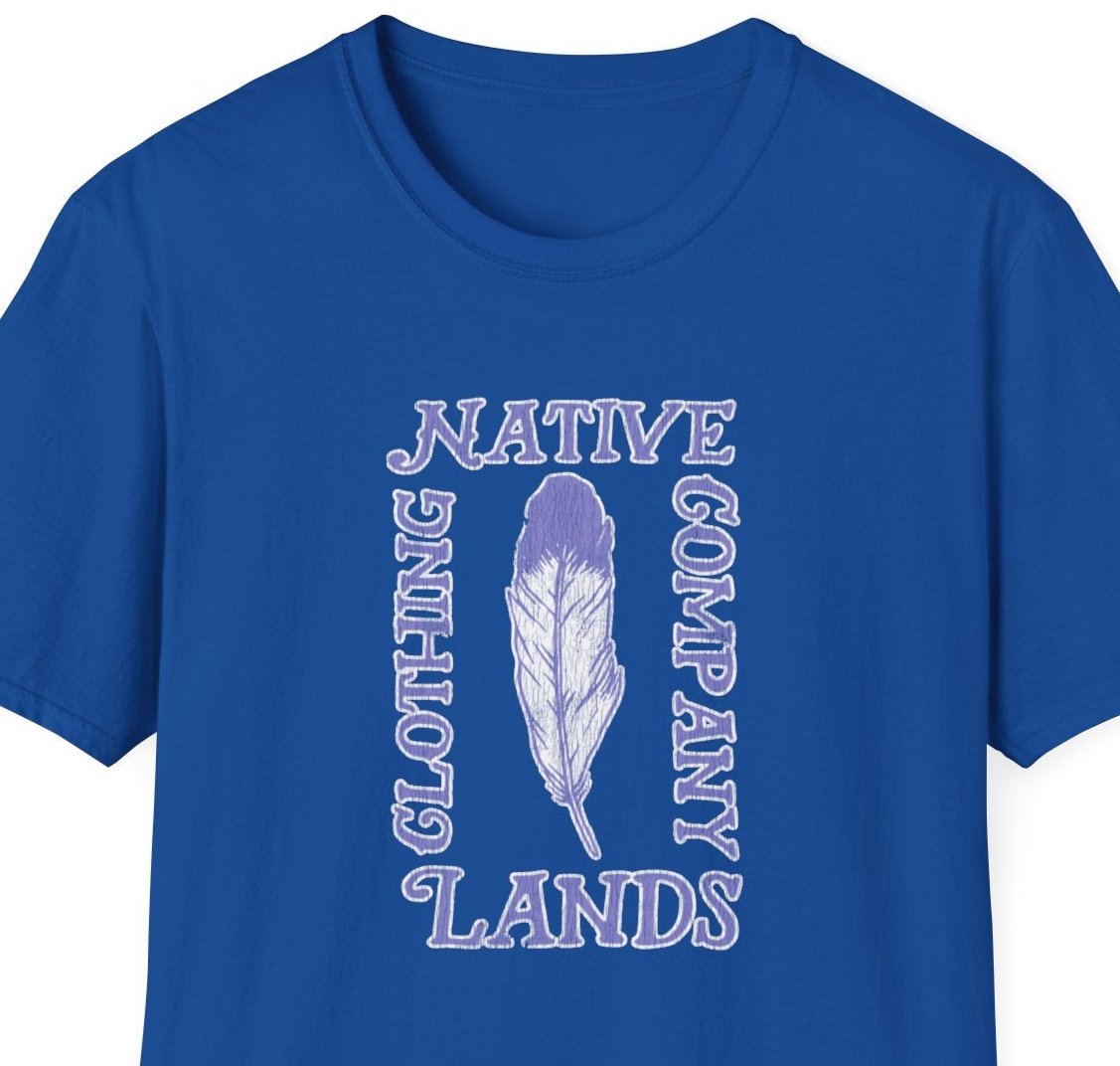 Feather Retro Shirt Katoen First Nations Canadese Aboriginal Inheemse Native American - Lavendel