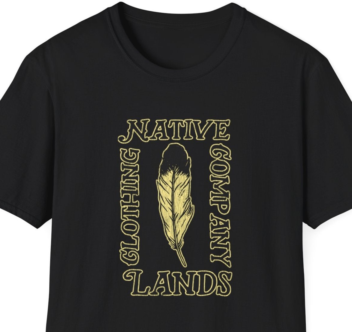 Feather Retro Shirt Cotton First Nations Canadian Aboriginal Indigenous Native American - Yellow