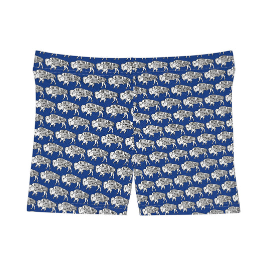 Bison-Shorts für Damen, Indianer – Blau