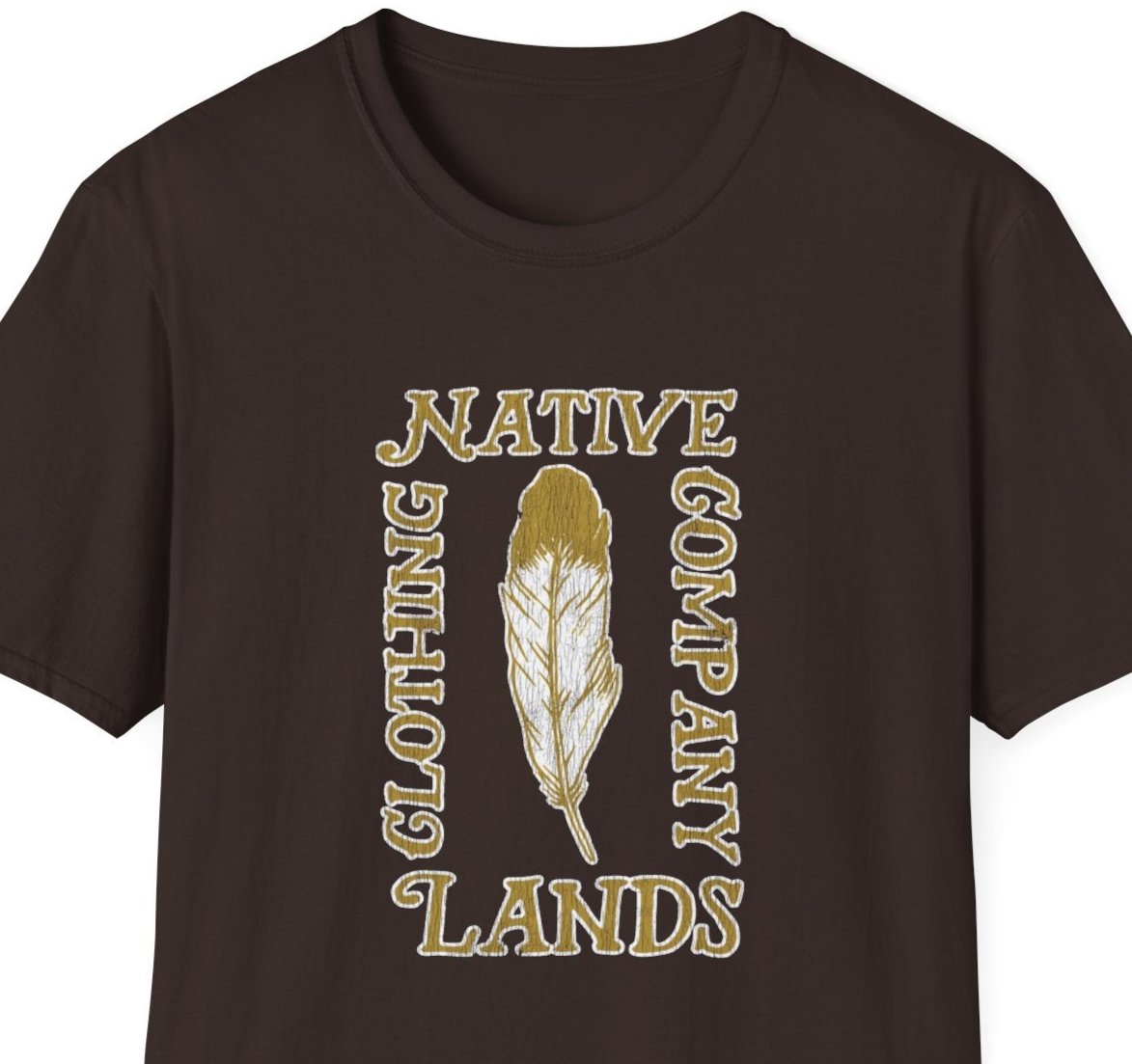 Feather Retro Shirt Cotton First Nations canadisk aboriginal indfødt indianer - guld