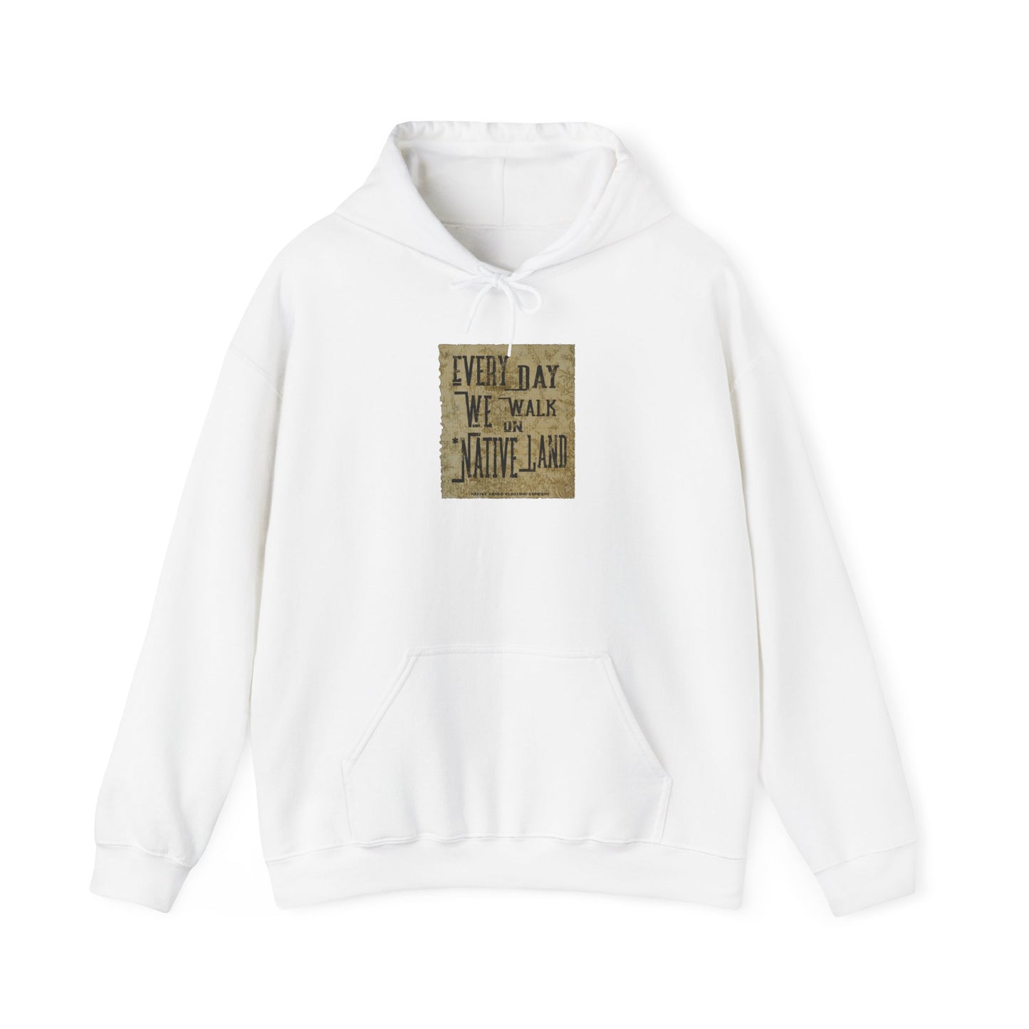 Every Day We Walk Hoodie Heavy (frente/trás) – Primeiras Nações, Aborígenes Canadenses, Indígenas, Nativos Americanos