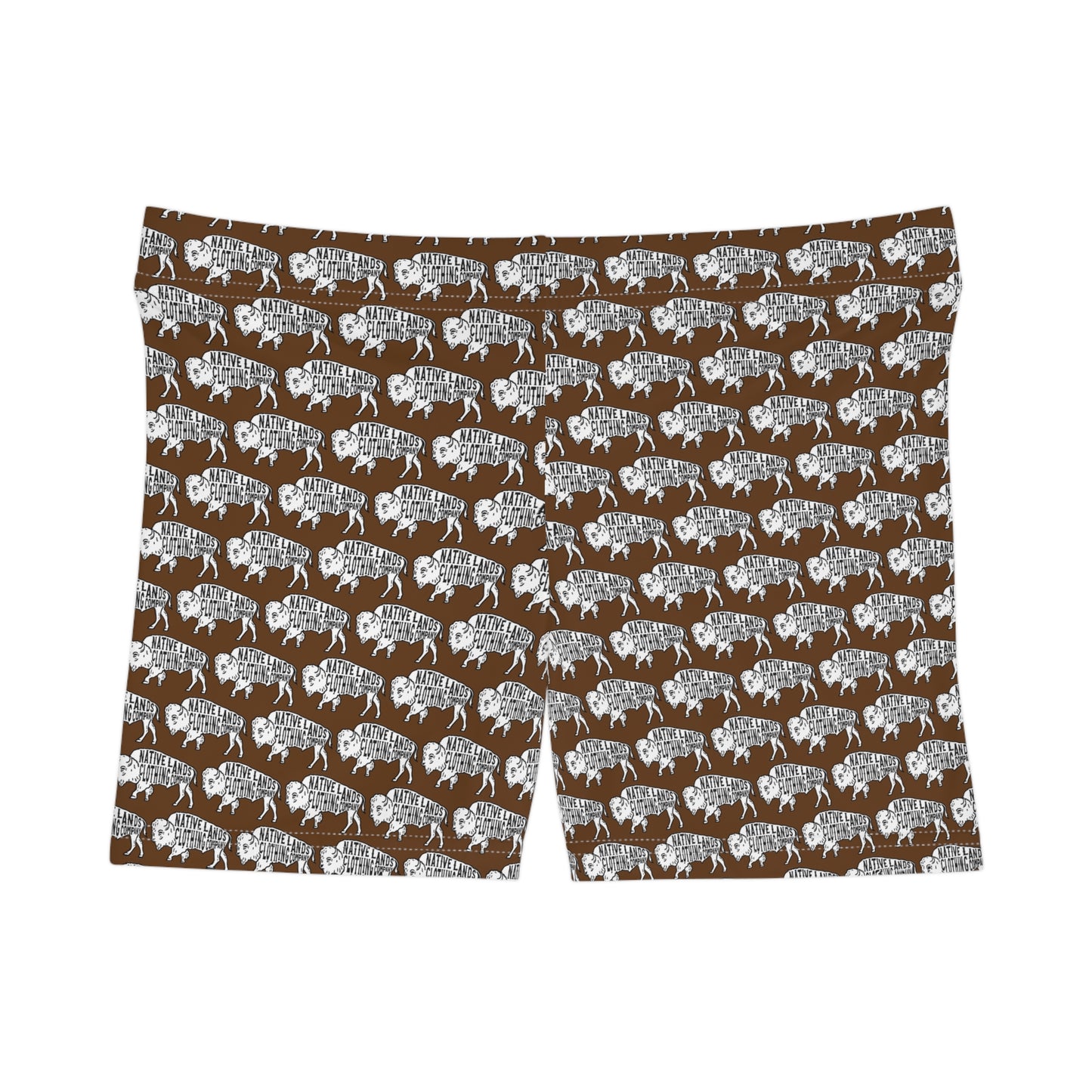 Womens Bison Shorts Native American - Brown