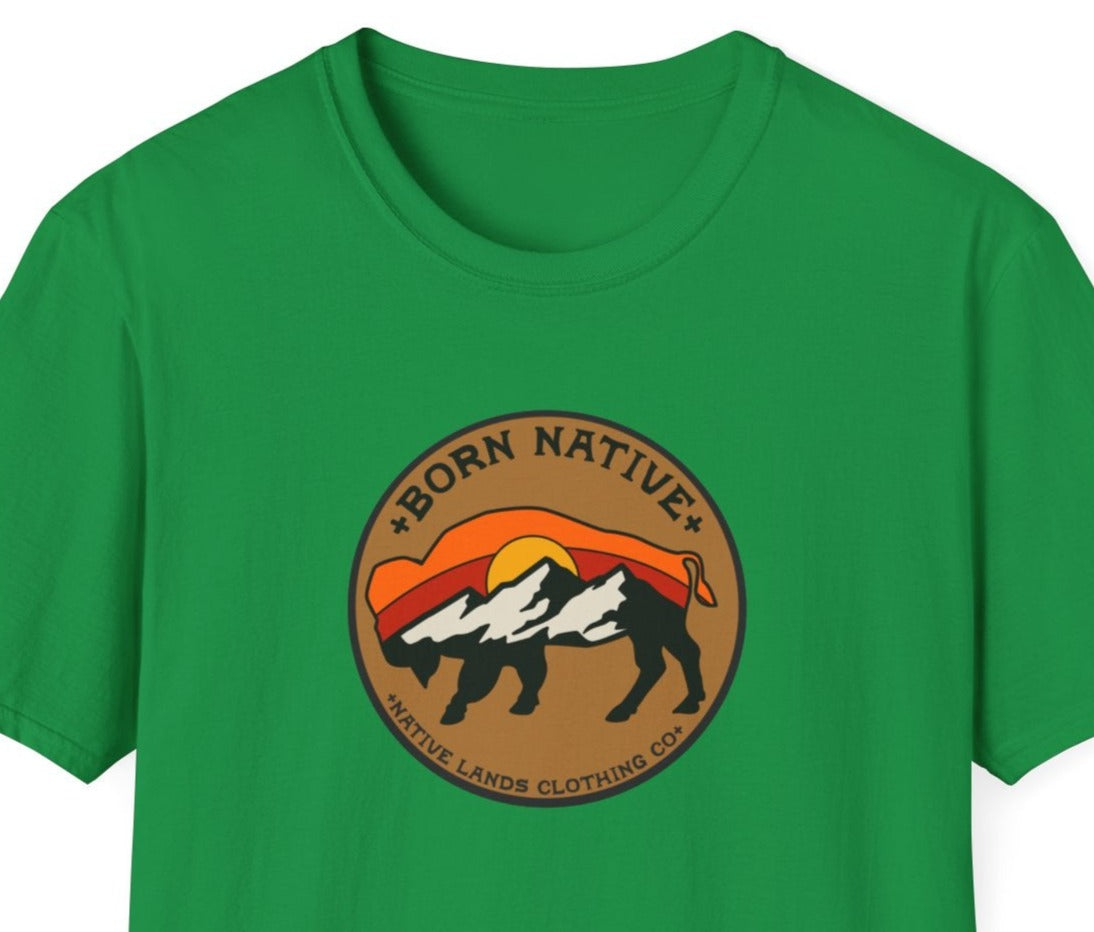 Born Native Shirt Bison Cotton - Primeras Naciones, Aborígenes Canadienses, Indígenas, Nativos Americanos