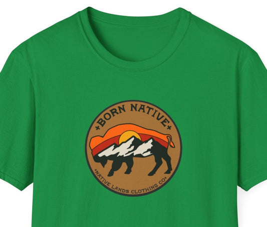 Urodzona indiańska koszula Bison Bawełniana rdzenni Amerykanie