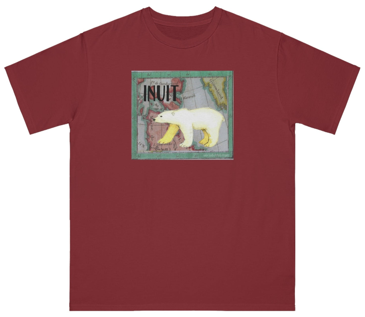 Camisa Orgânica da Tribo Inuit Urso Polar Algodão Nativo Americano