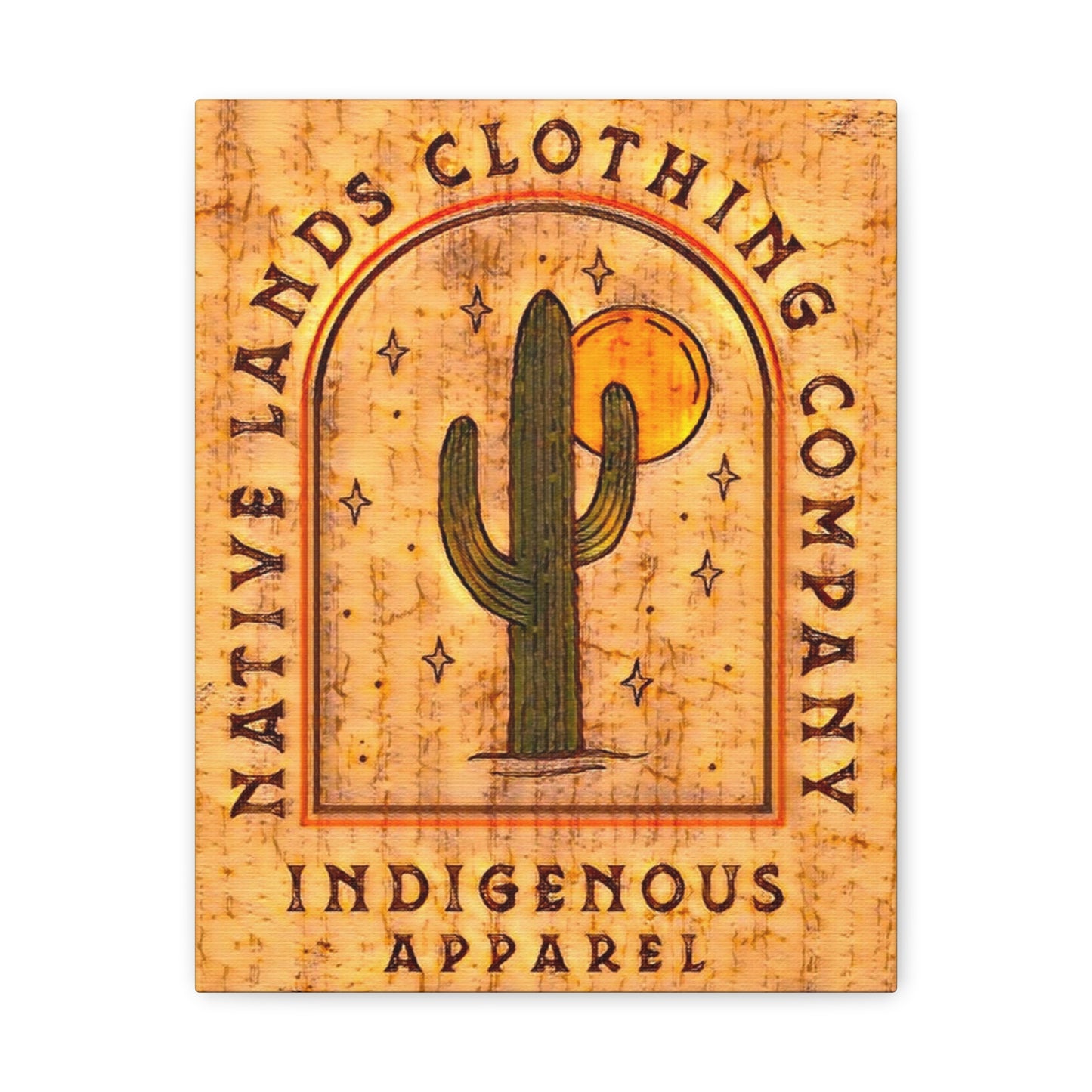 Cactus Sun Canvas Gallery Wrap 11" x 14" intiaani