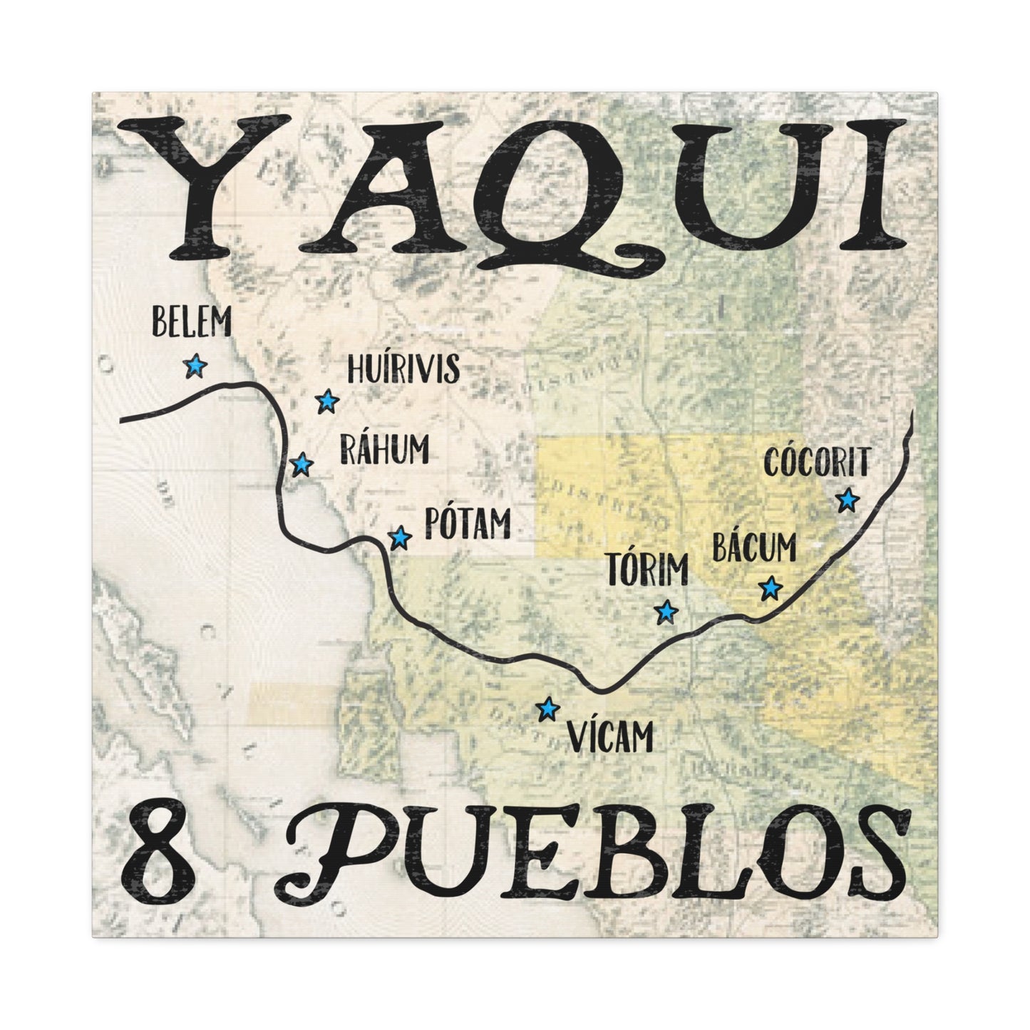 Gailearaí Canbhás Yaqui Pueblos Timfhilleadh 30" X 30" Meiriceánach Dúchasach