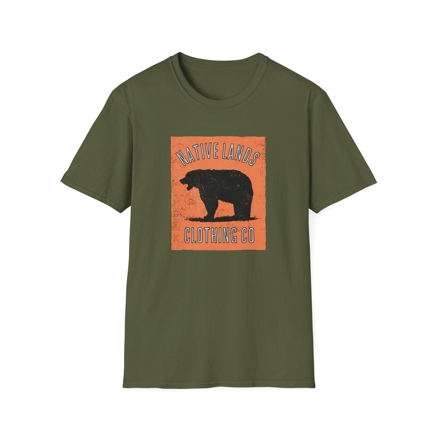 Camisa Bear Roaring Abóbora Algodão Nativo Americano