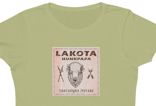 Camisa orgánica de algodón para mujer Lakota Hunkpapa Tribe Nativo Americano