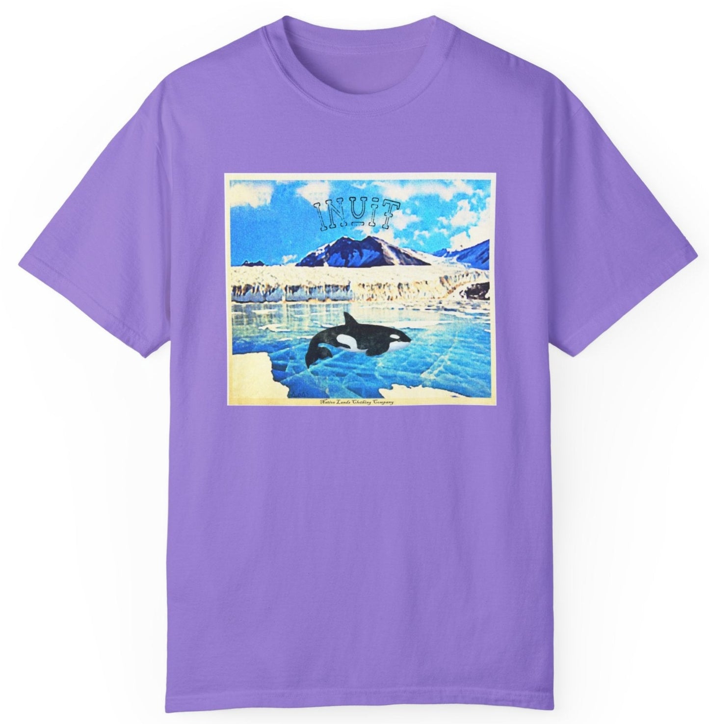 Camisa teñida en prenda de la tribu Inuit Algodón Orca Nativo americano
