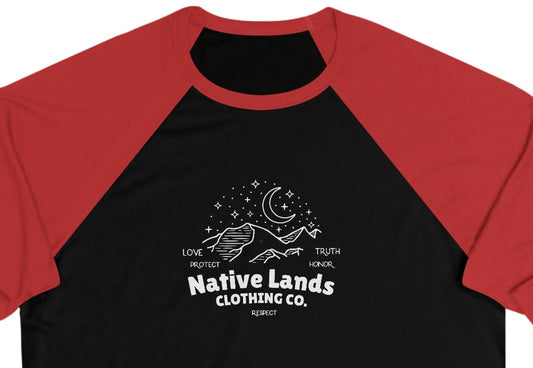 Stars Moon Baseball Shirt Cotton - First Nations, Canadian Aboriginal, Indigenous, Native American