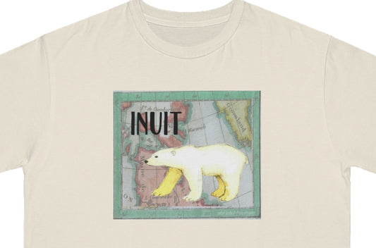 Camicia biologica della tribù Inuit Orso polare Cotone nativo americano