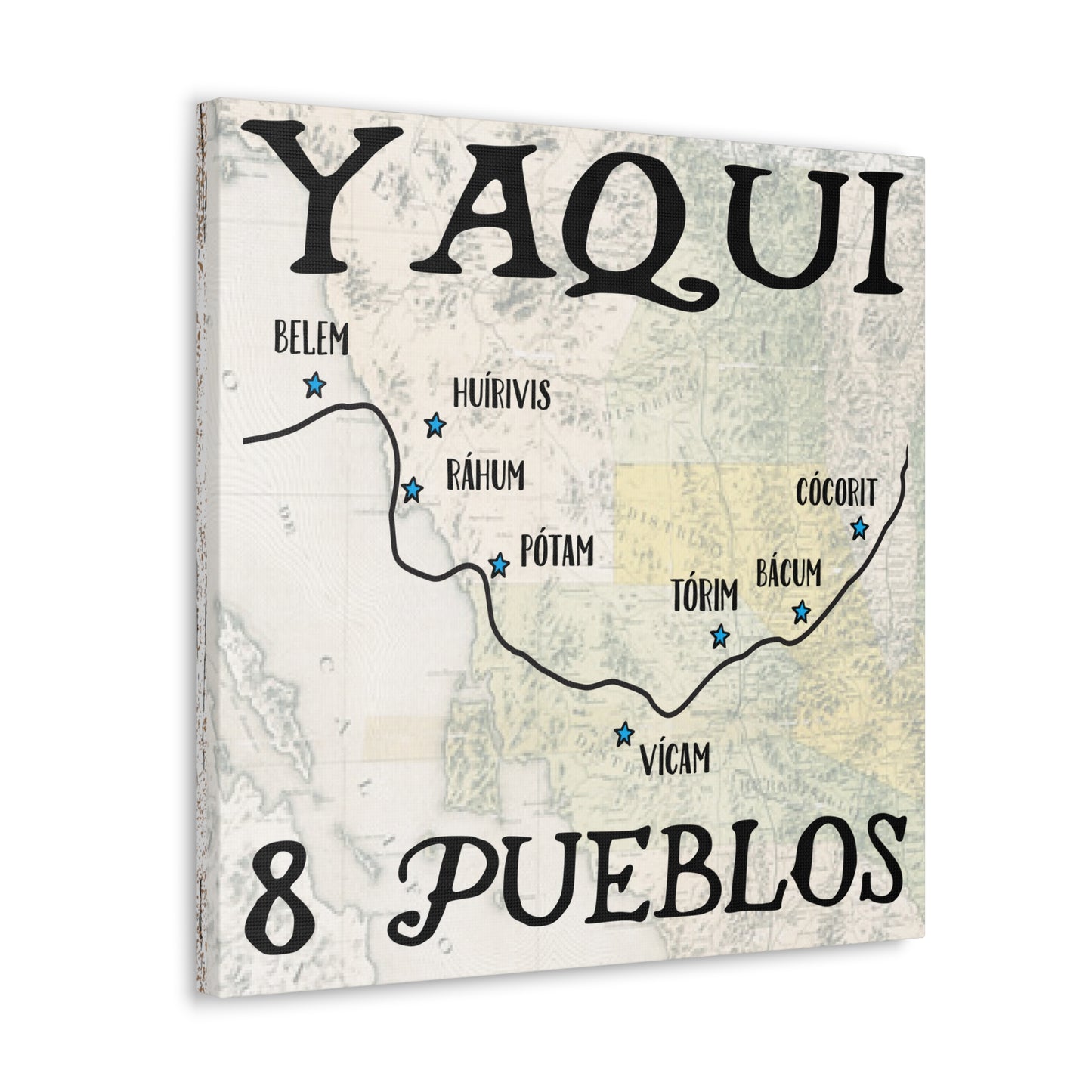 Envoltório de galeria em tela Yaqui Pueblos 20" x 20" nativo americano