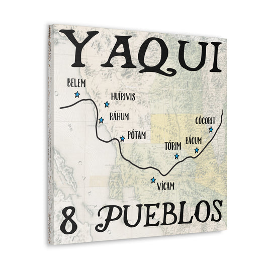 Yaqui Pueblos 帆布画廊包裹 20" X 20" 美洲原住民