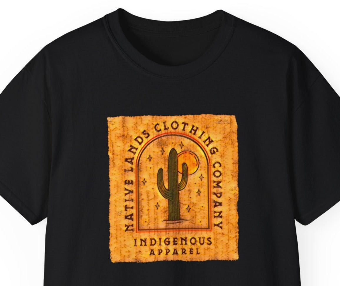 Cactus Sun Shirt Retro Cotton - First Nations, Canadian Aboriginal, Indigenous, Native American