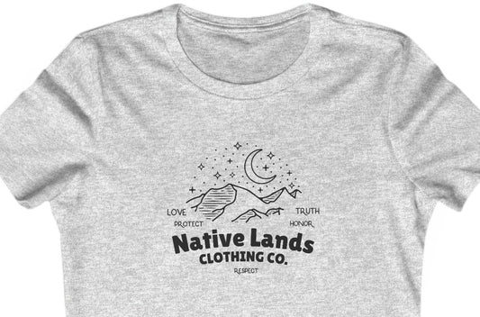 Camisa feminina Stars Moon de algodão nativo americano