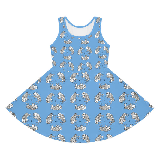 Girls Sundress Buffalo Stars - First Nations, Canadian Aboriginal, Indigenous, Native American - Blue