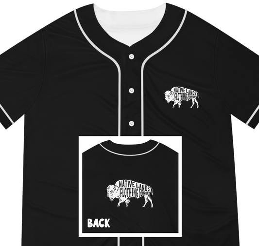 Camiseta de béisbol Bison (delantero/trasero) Nativo americano - Negro