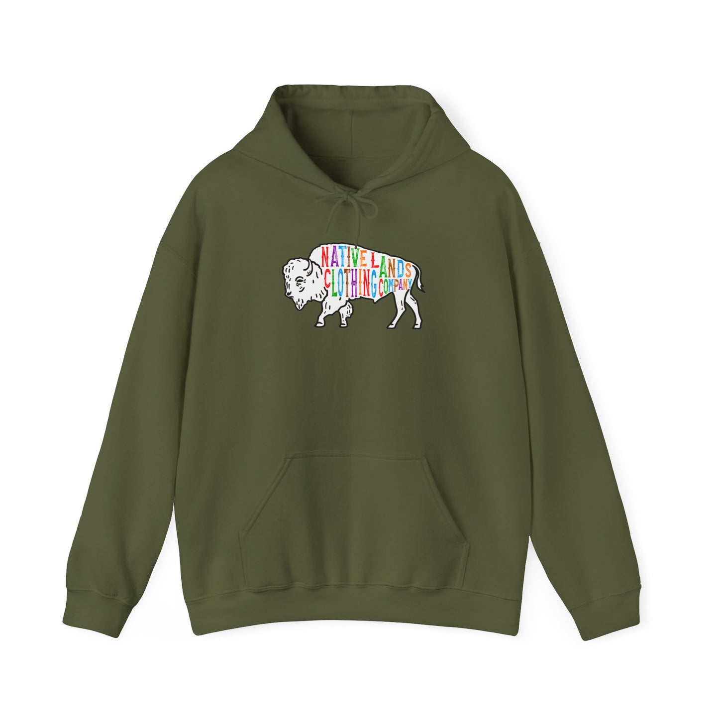 Bison Hoodie Rainbow First Nations, Canadian Aboriginal, Indigenous, Native American