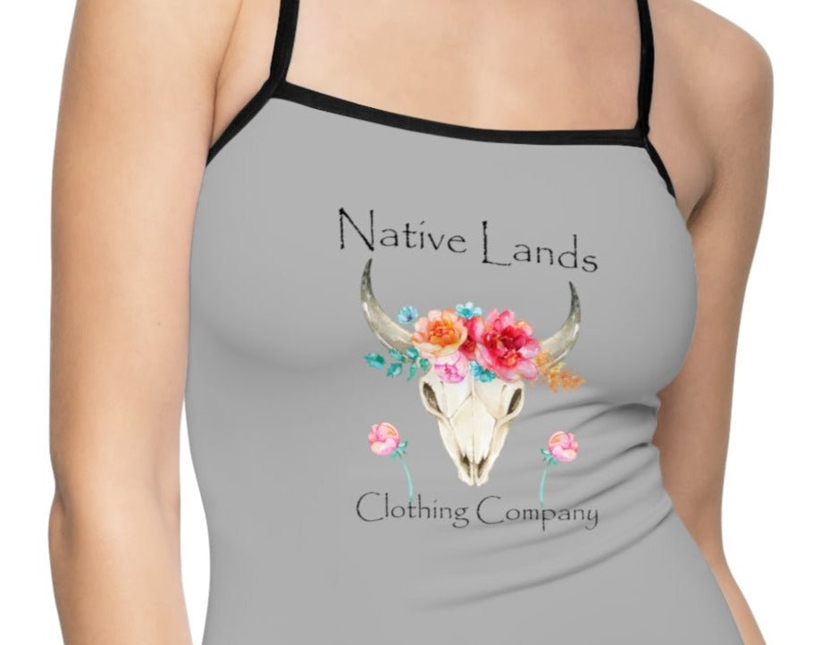 flower skull one piece swimsuit native american