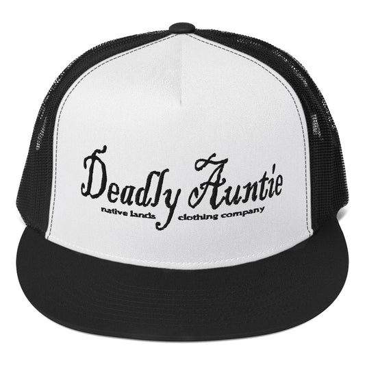 Sombrero de camionero Deadly Auntie bordado nativo americano