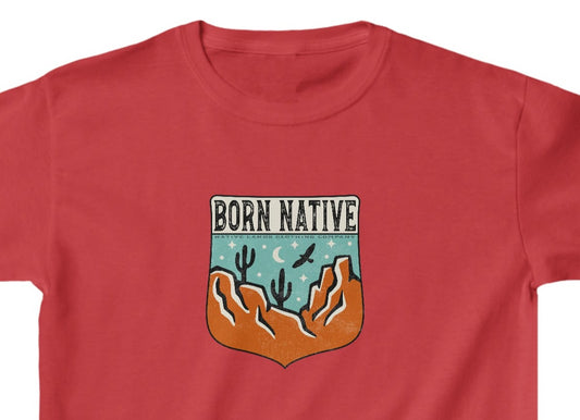 Youth Born Native Shirt Cotton  - First Nations, Canadian Aboriginal, Indigenous, Native American