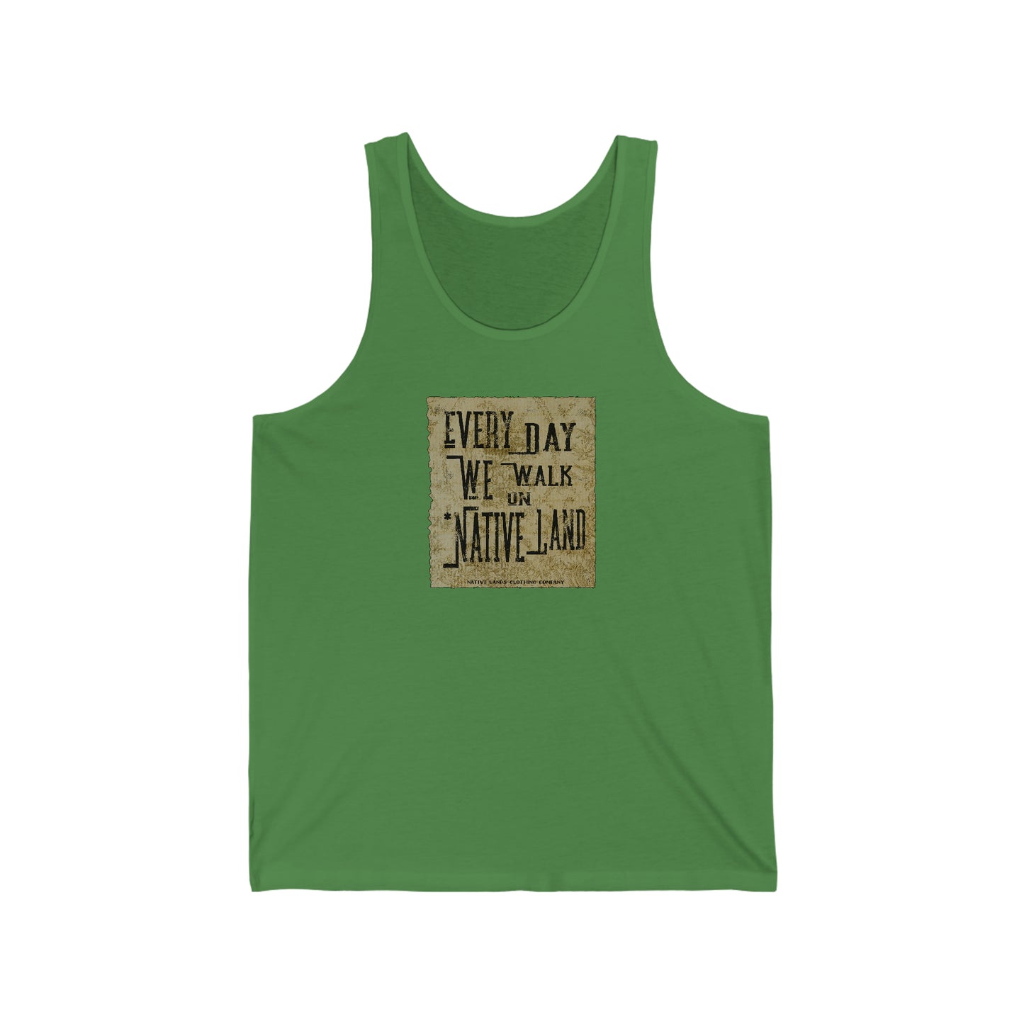 Chaque jour, nous marchons sur Native Land Tank Top (avant/arrière) Coton Amérindien