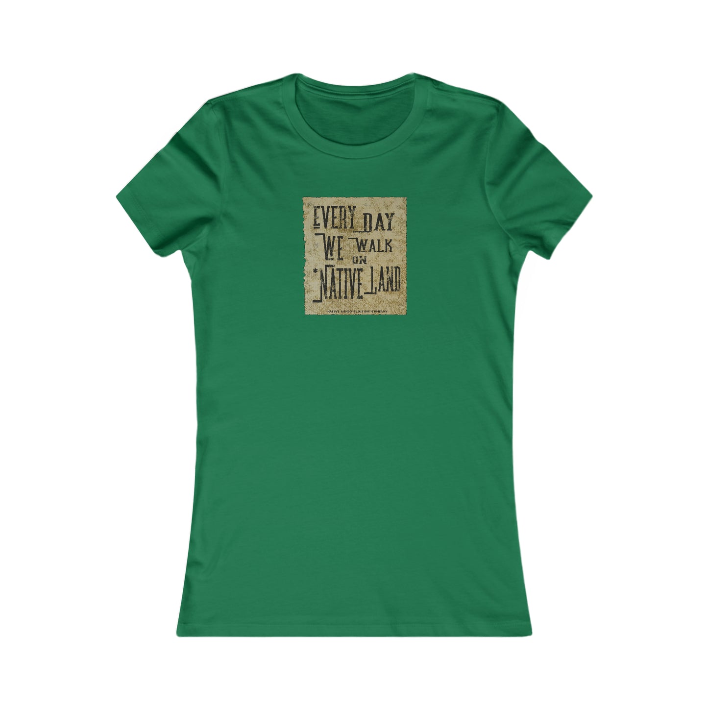 Camiseta feminina Every Day We Walk On Native Land (frente/traseira) de algodão Native American