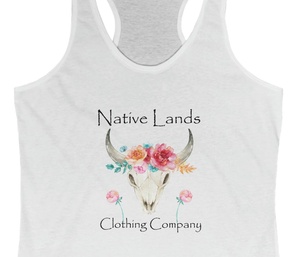 Womens Tank Top Flower Graphic Native American