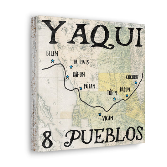 Yaqui Pueblos 帆布画廊包裹 10" X 10" 美洲原住民