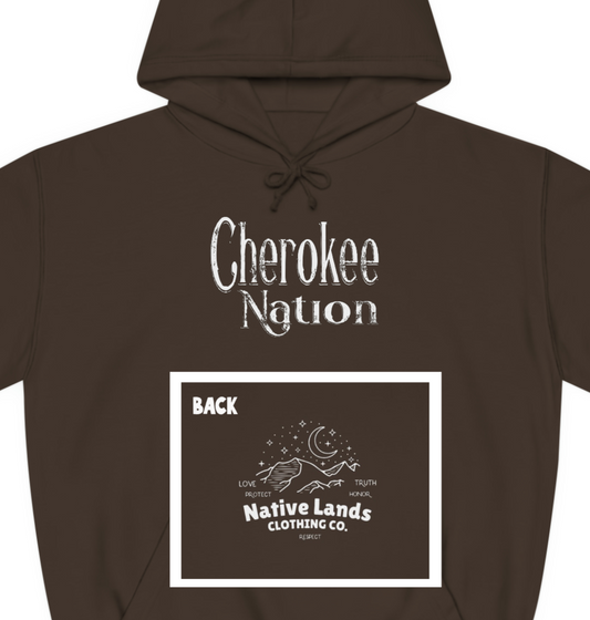 Bluza z kapturem Cherokee Nation College (przód/tył), rdzenni Amerykanie PETA