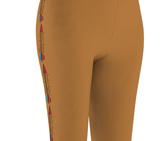 Womens Leggings Arrow Graphic Native American - Tan