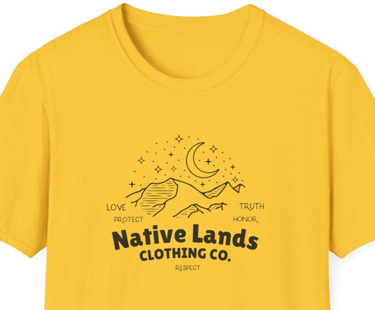 Stars Moon Shirt Katoen - First Nations, Canadese Aboriginal, Inheems, Native American