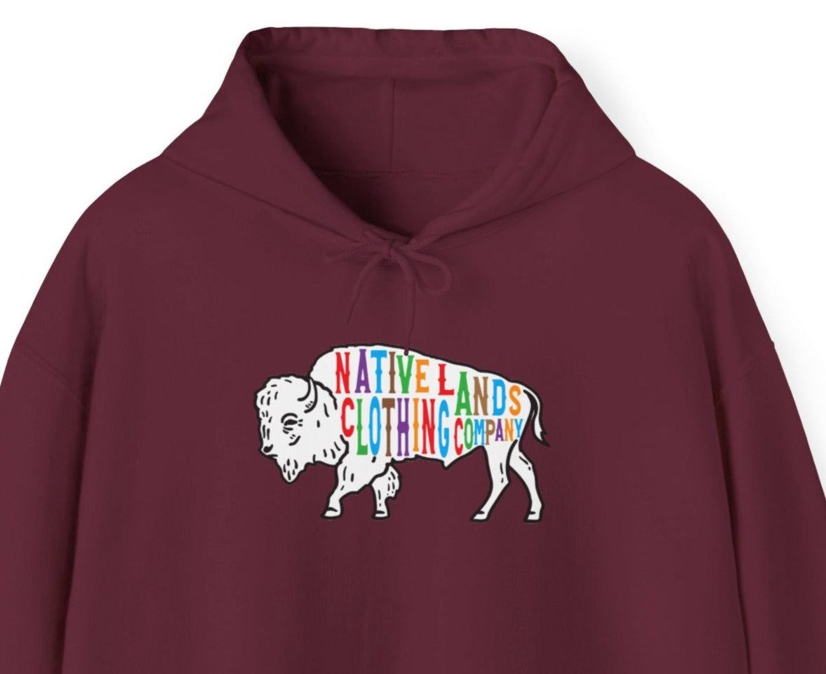 Bison Hoodie Rainbow First Nations Canadian Aboriginal Indigenous Native American