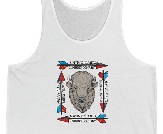 Bison Arrows Camiseta sin mangas Algodón Nativo Americano