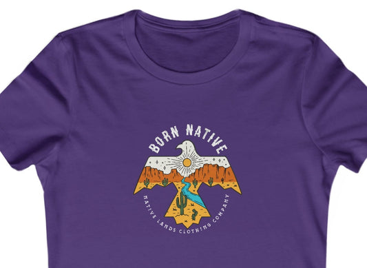 Camiseta feminina Born Native Thunderbird de algodão Native American