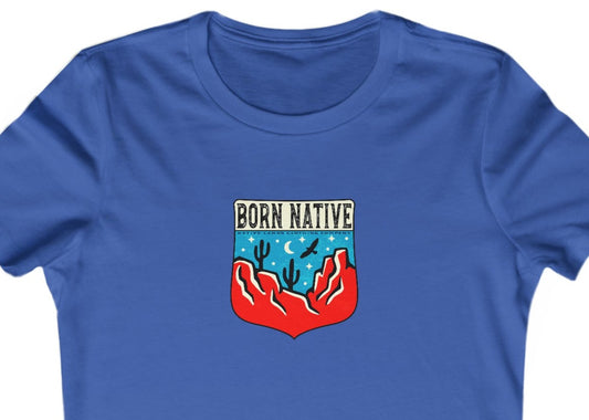 Naisten Born Native Cactus -paita puuvillainen intiaani
